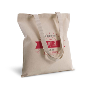 Bolsa de algodn personalizada con mensaje soleado