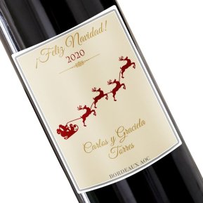 Botella de vino personalizada Navidad