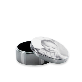 Caja de dientes de metal con foto grabada Caja de dientes de metal con foto grabada