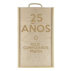 Caja de vino cumpleaños personalizada 2 botellas Caja de vino cumpleaños personalizada 2 botellas