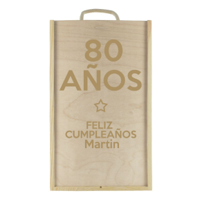 Caja de vino cumpleaños personalizada 2 botellas Caja de vino cumpleaños personalizada 2 botellas