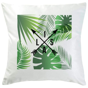 Cojn personalizado palmeras y flechas
