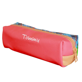 Estuche Tann's rojo y azul a cuadros personalizable