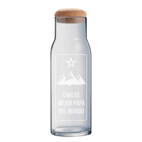 Jarra de vidrio de 1 litro con tapn personalizada