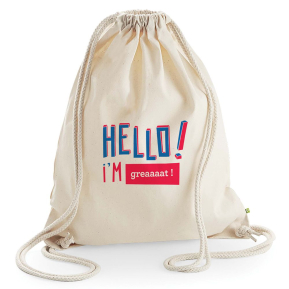 Mochila de algodn personalizada HELLO