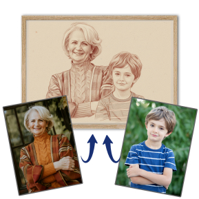 Fotomontaje para un retrato al estilo sanguina
