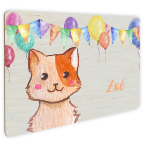 Placa de puerta globos y animales personalizados