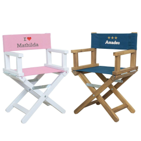 Silla de director de cine bordada con motivo para beb