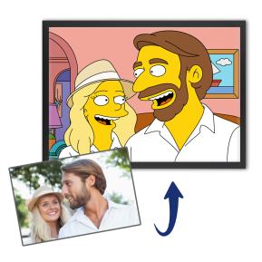 Caricatura estilo dibujo animado amarillo a partir de una foto