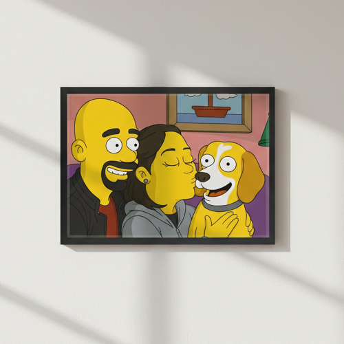 Caricatura estilo dibujo animado amarillo a partir de una foto
