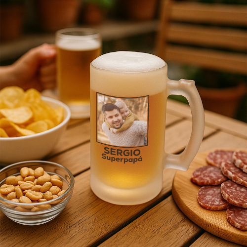 Ejemplo Jarra de cerveza personalizada con una foto