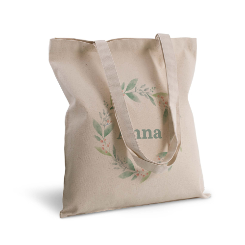 Bolsa de algodón con corona floral