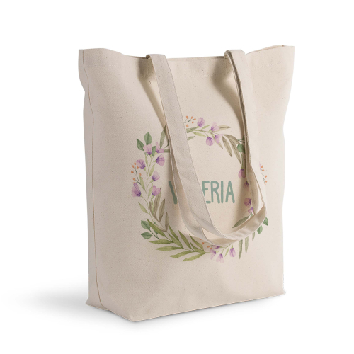 Bolsa de algodón con corona floral