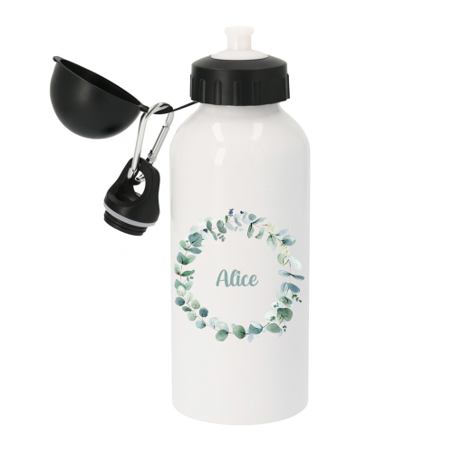 Botella personalizada con corona de flores