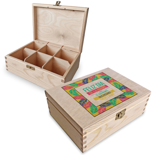 Caja de té Palmera | 6 compartimentos
