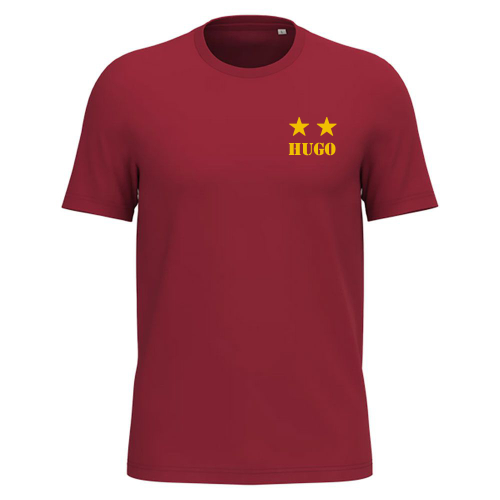 Camiseta de hombre 2 estrellas 100 % algodón orgánico Camiseta de hombre 2 estrellas 100 % algodón orgánico