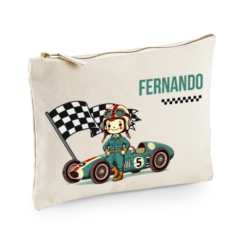 Estuche personalizado con diseño de piloto de F1