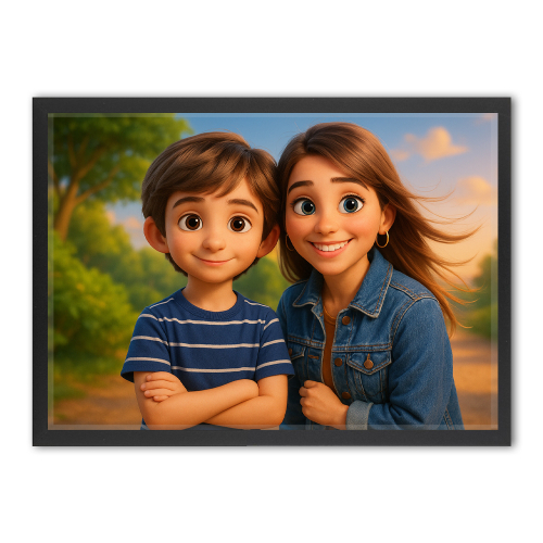Fotomontaje para un retrato al estilo de película de animación 3D