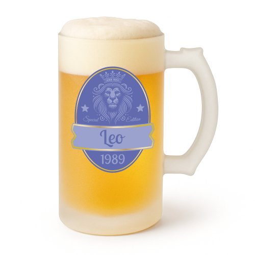 Jarra de cerveza personalizada con motivo de León