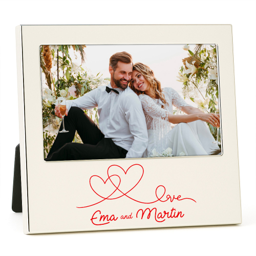 Marco de foto plateado personalizado Amor