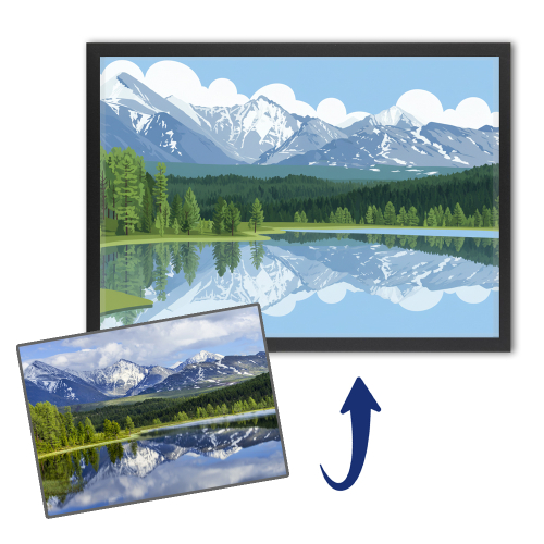 Paisaje ilustrado al estilo flat design según una foto