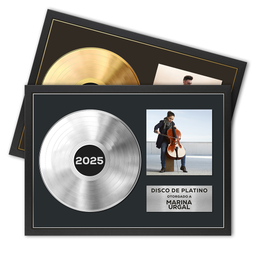 Póster enmarcado con disco de oro o platino personalizado con foto
