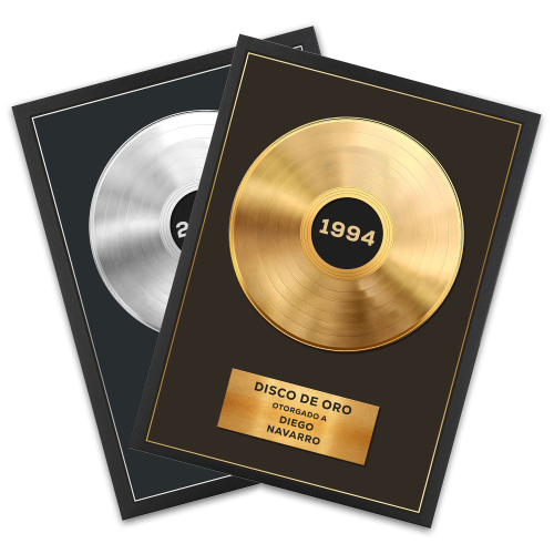 Póster enmarcado con disco de oro o platino personalizado