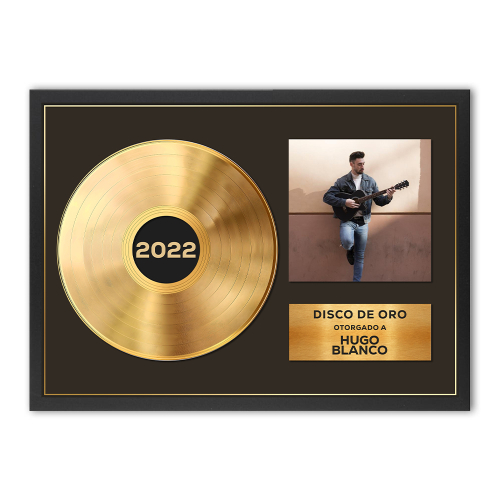 Póster enmarcado con disco de oro o platino personalizado con foto