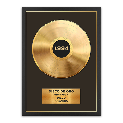 Póster enmarcado con disco de oro o platino personalizado