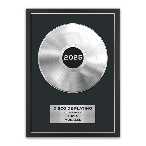 Póster enmarcado con disco de oro o platino personalizado
