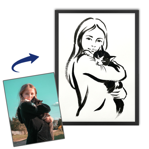 Retrato artístico en estilo tinta china Retrato artístico en estilo tinta china