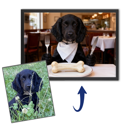 Retrato de animales bien educados a partir de una foto