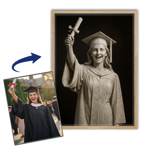 Retrato estilo estatua de mármol a partir de una foto