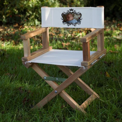 Silla de director con foto y corona de rey para ni&ntilde;os