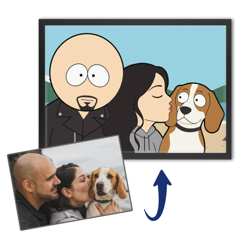 Caricatura estilo dibujo animado extravagante a partir de una foto