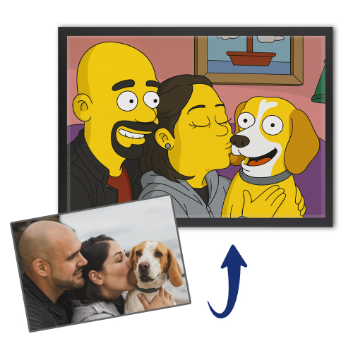 Caricatura estilo dibujo animado amarillo a partir de una foto