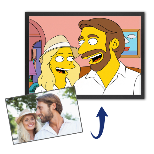 Caricatura estilo dibujo animado amarillo a partir de una foto