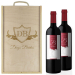 Caja de vino 2 botellas personalizada con iniciales