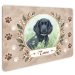 Placa de puerta con foto de mascota en estilo acuarela