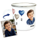 Taza esmaltada personalizada Globos Corazón Taza esmaltada personalizada Globos Corazón