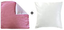 Cubierta blanca / rosa y almohadón