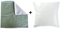 Cubierta blanca / verde claro y almohadón
