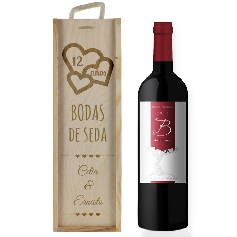 monitor Robusto Sinceridad Caja de vino aniversario de bodas personalizada