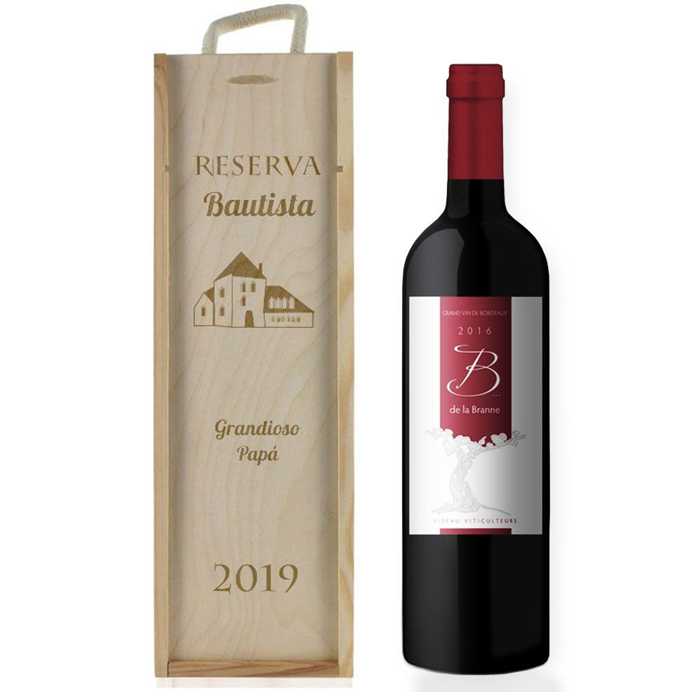 Caja de vino clsica personalizada