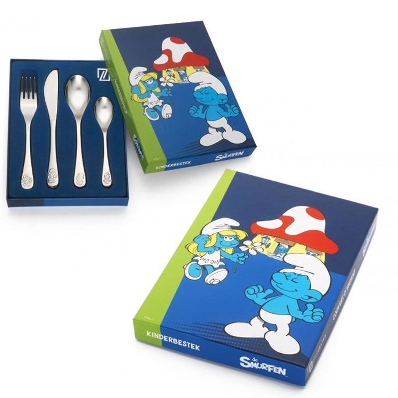 Cubiertos personalizados de pitufos para niños