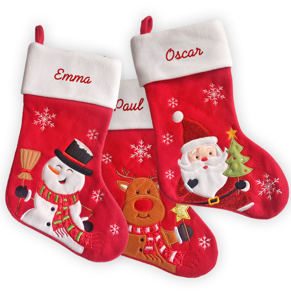 Bota de Navidad Personalizada de Fieltro Rojo Bota de Navidad Personalizada de Fieltro Rojo