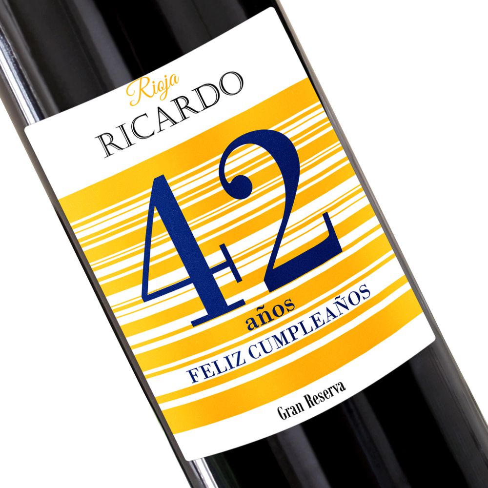 Botella de vino personalizada feliz cumpleaos