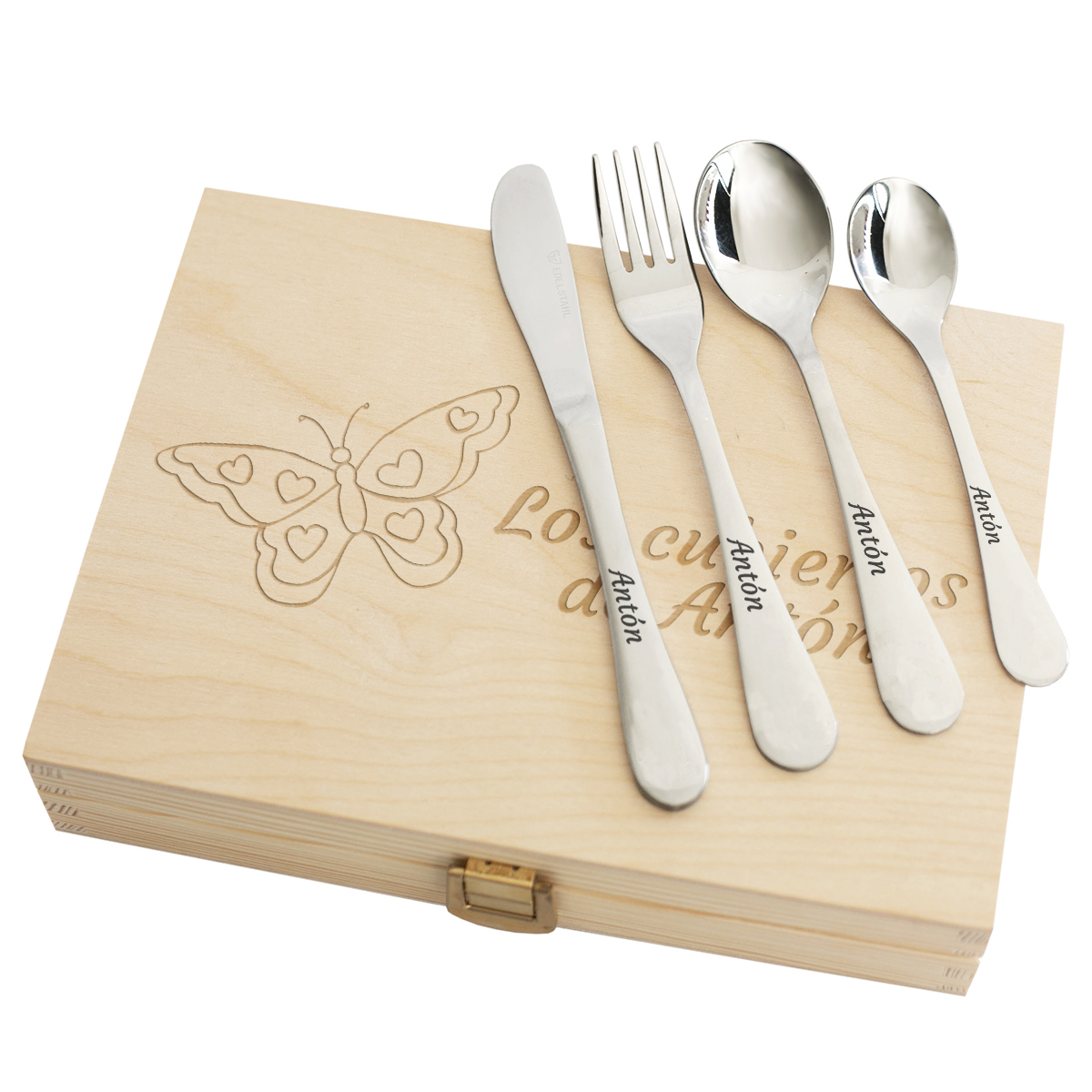 Cubiertos personalizados con nombre sin motivo