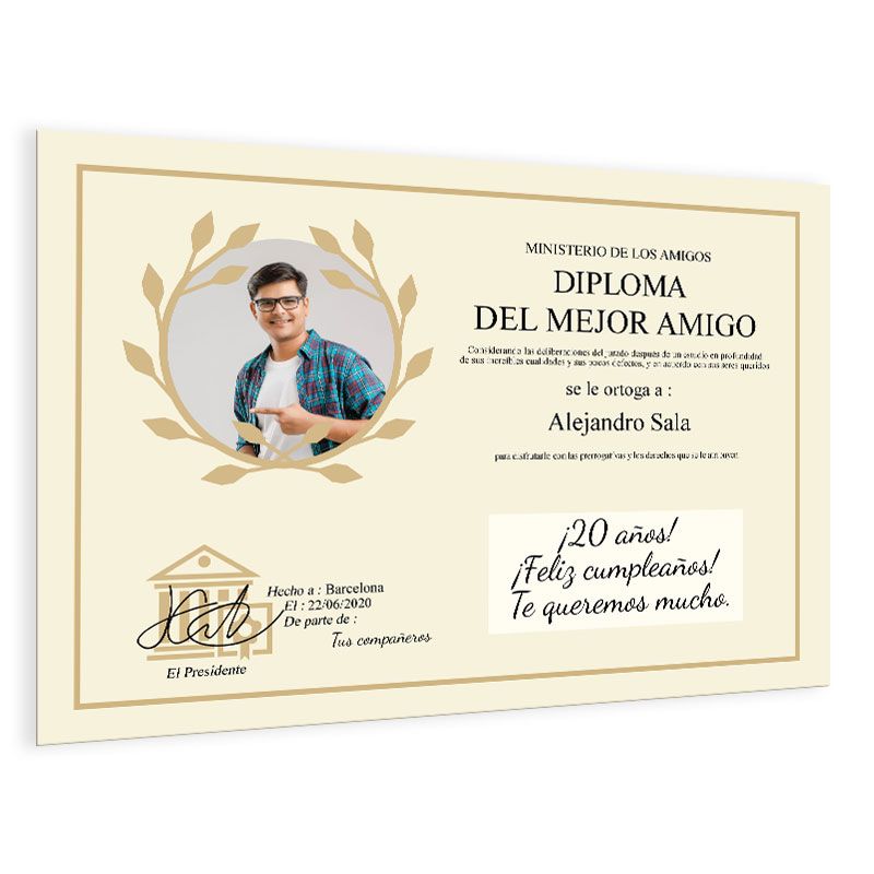 Diploma personalizado con una foto