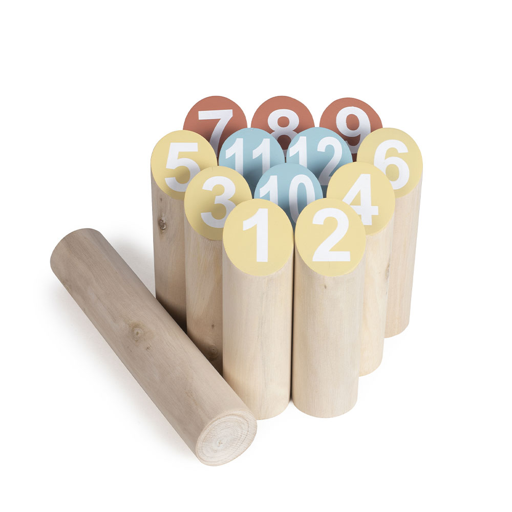 OSDUE Juegos de Lanzamiento finlandés, Juegos de Bolos Finlandeses Madera Natural Juego de Lanzamiento de Bolos Kubb Viking Game Habilidad y al Aire Libre